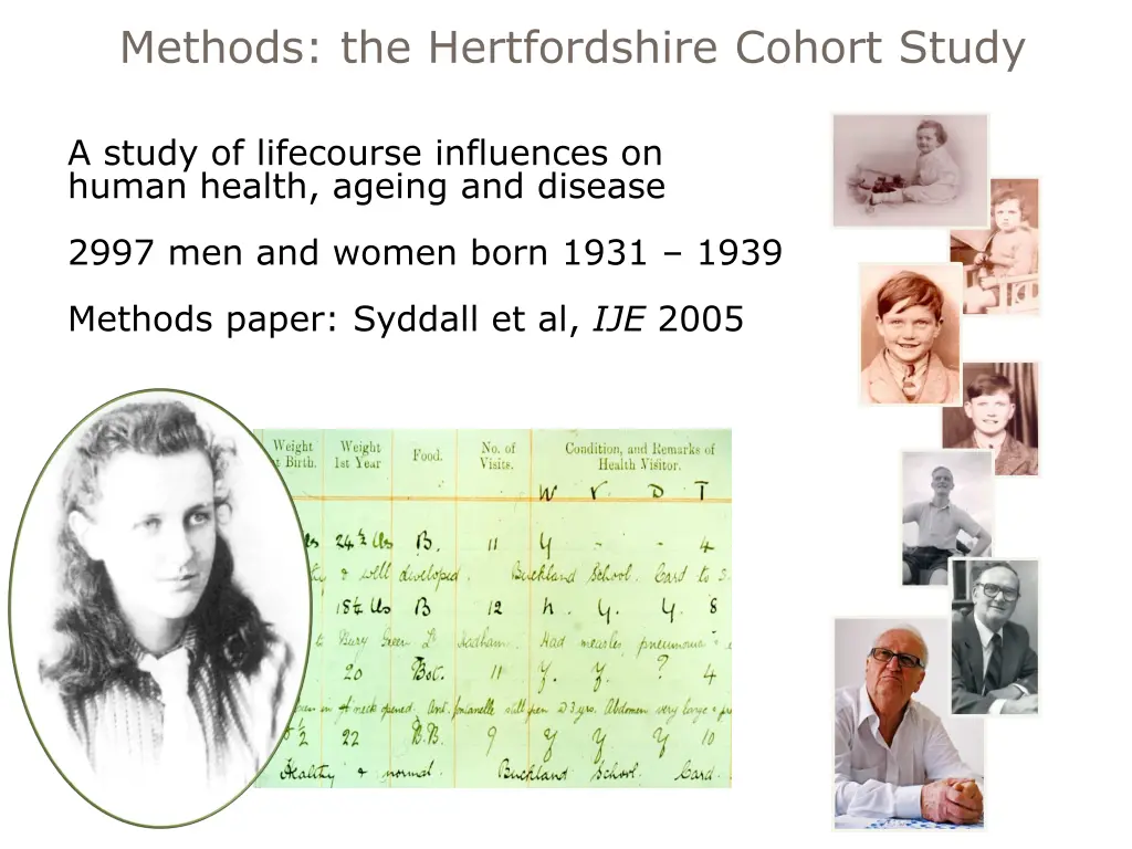 methods the hertfordshire cohort study