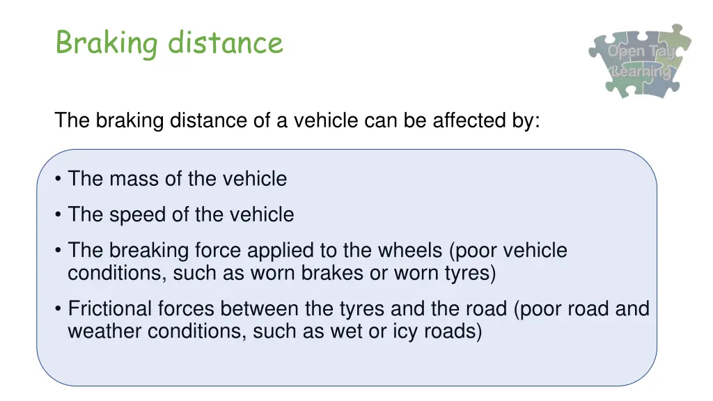 braking distance