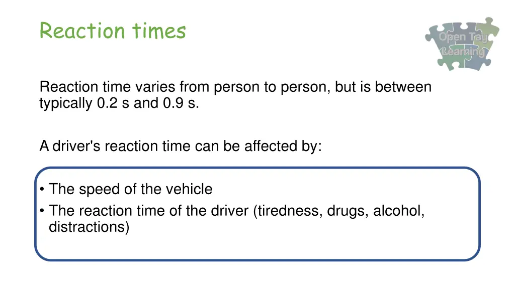 reaction times