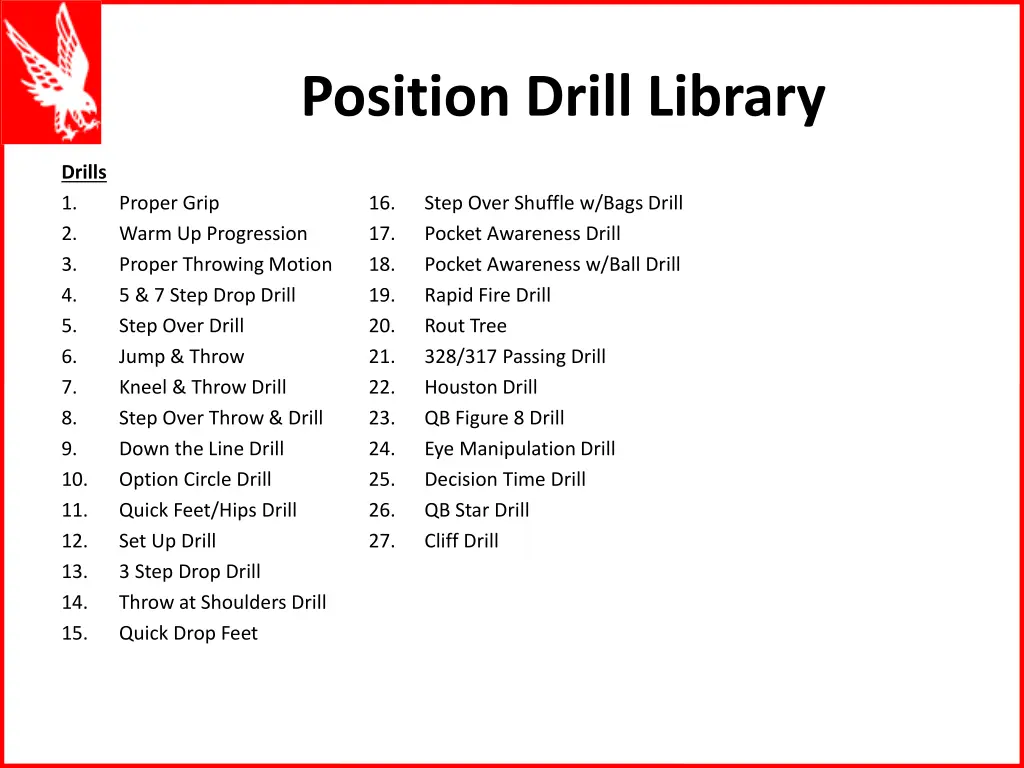 position drill library