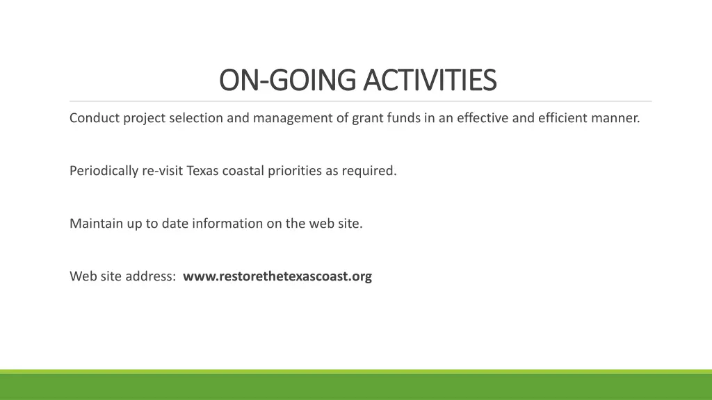 on on going activities going activities 1