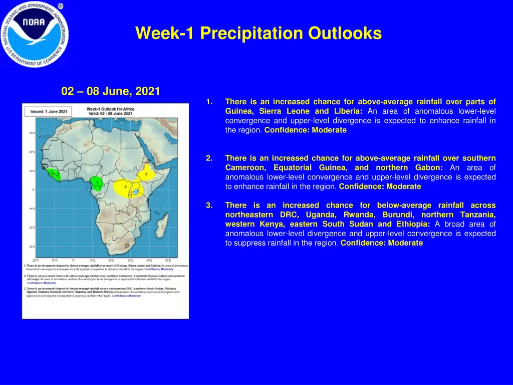 week 1 precipitation outlooks