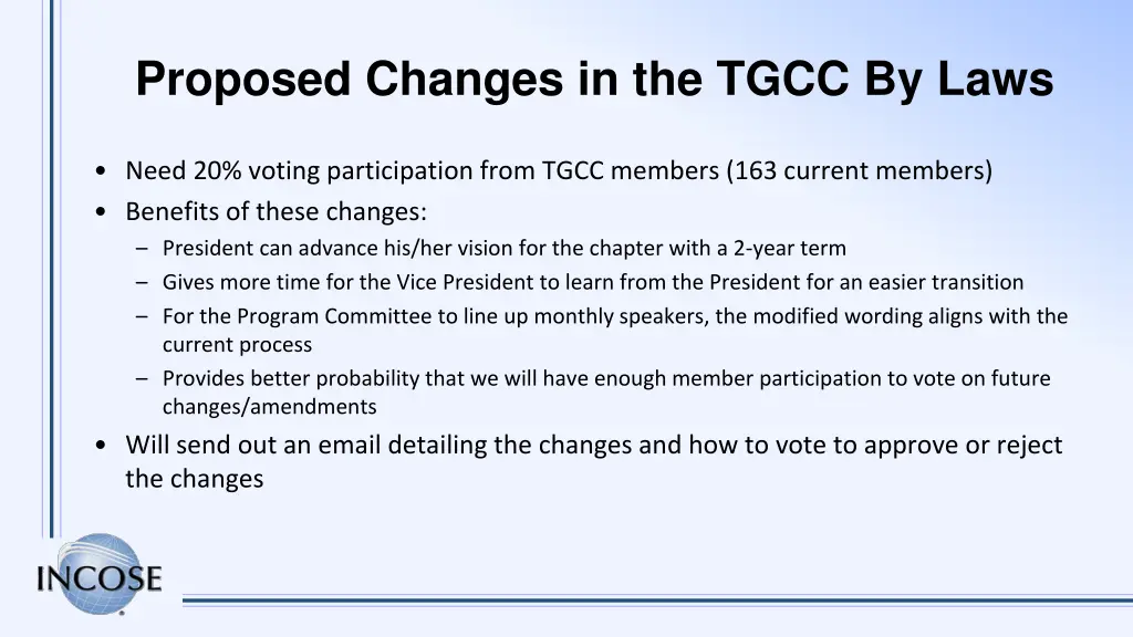 proposed changes in the tgcc by laws 1