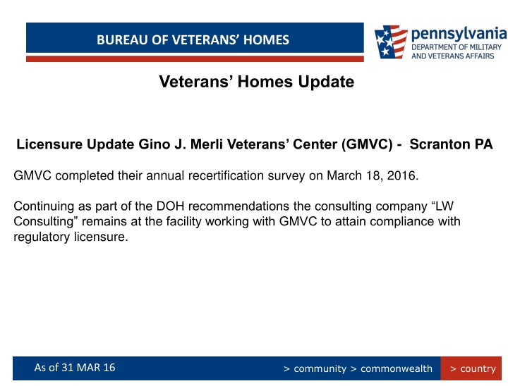 bureau of veterans homes