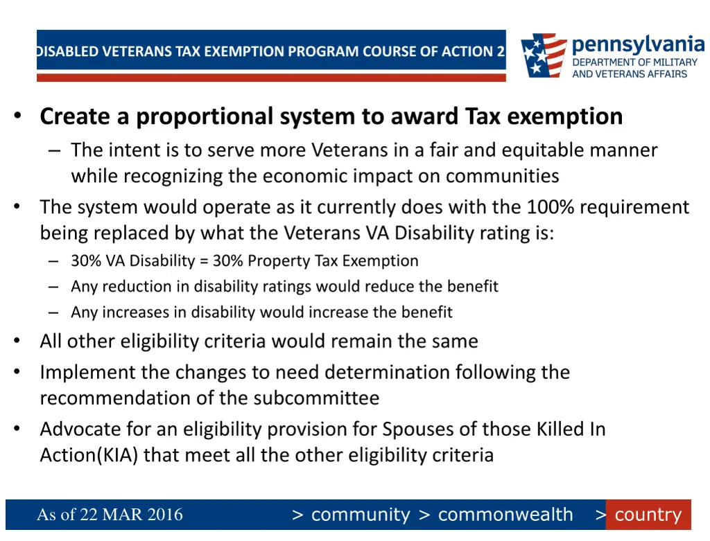 disabled veterans tax exemption program course 1