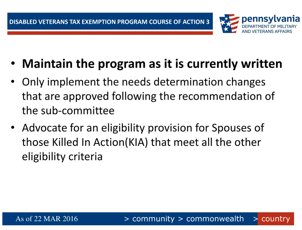 disabled veterans tax exemption program course 2