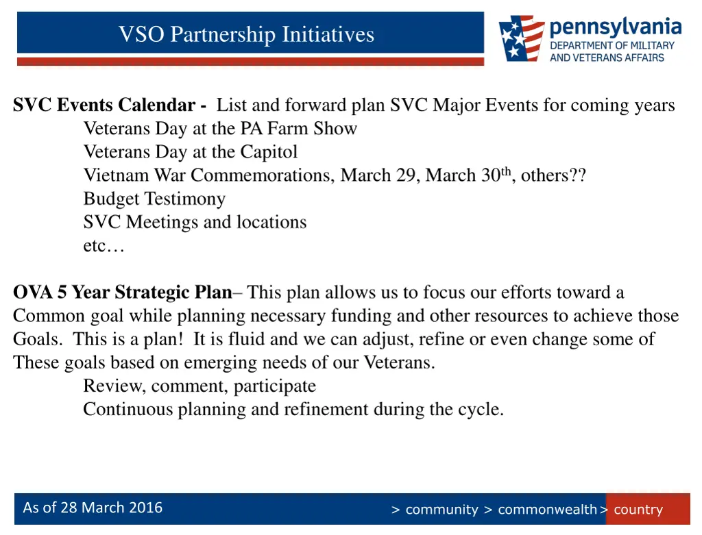 vso partnership initiatives