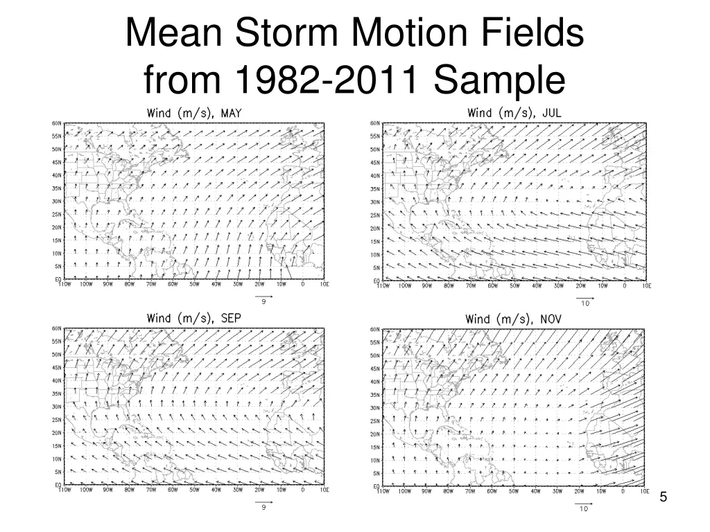 mean storm motion fields from 1982 2011 sample