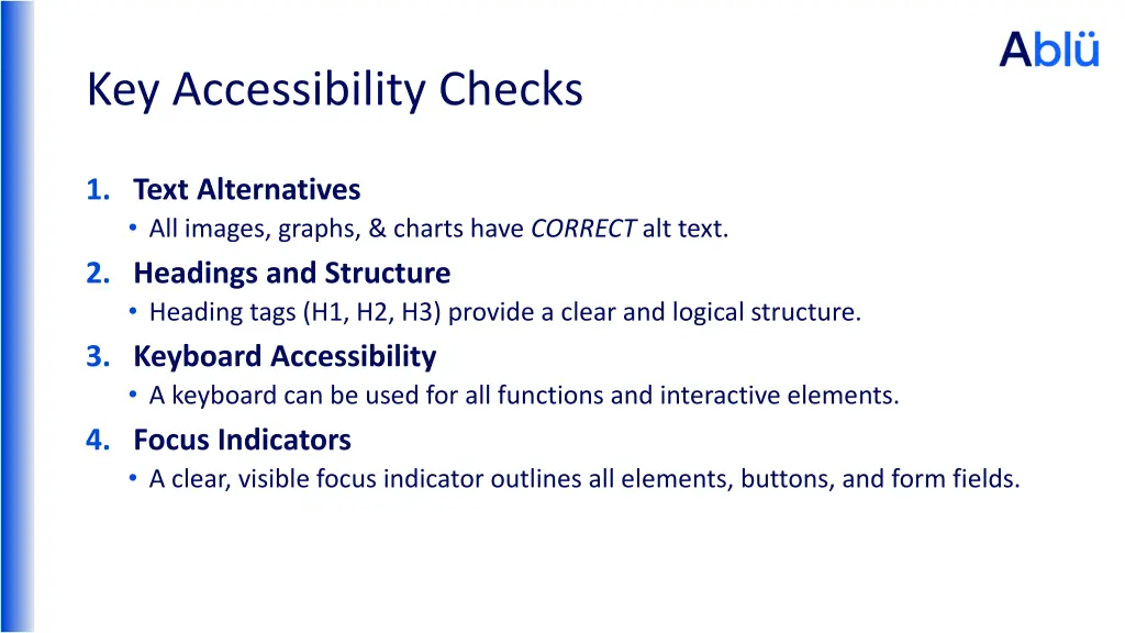 key accessibility checks