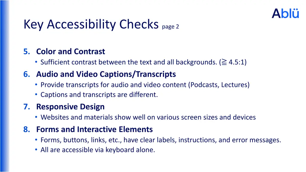 key accessibility checks page 2