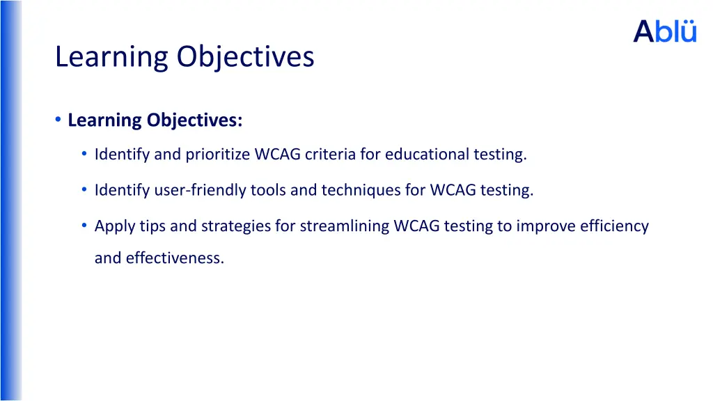 learning objectives