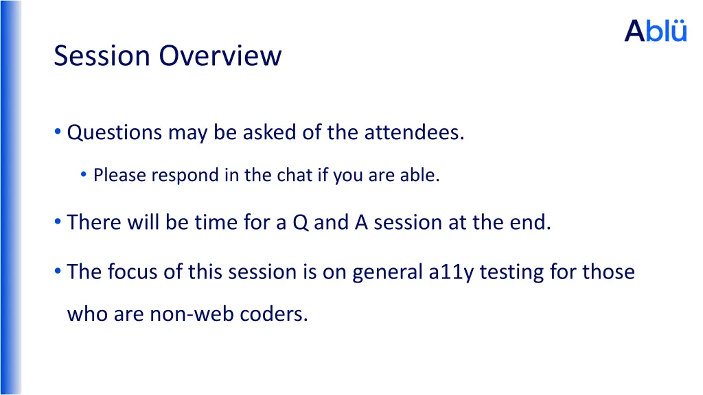 session overview