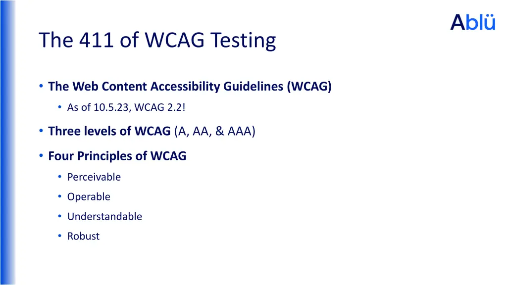 the 411 of wcag testing