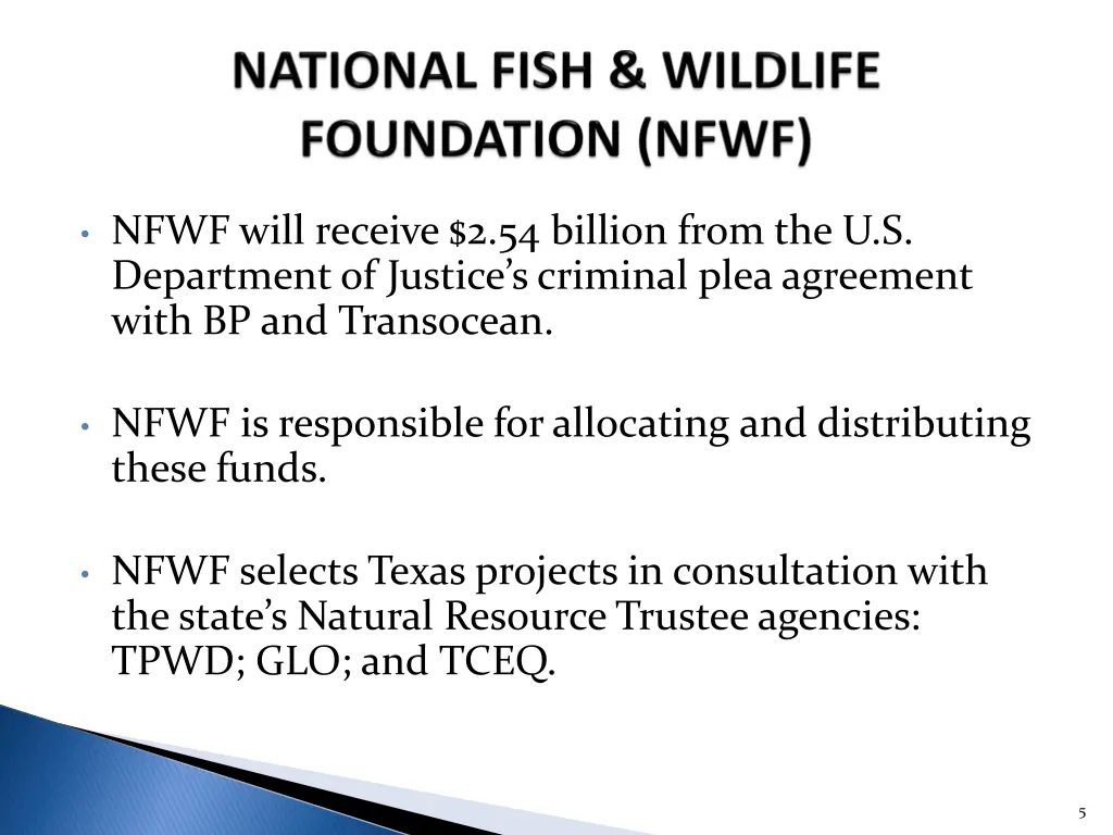 nfwf will receive 2 54 billion from