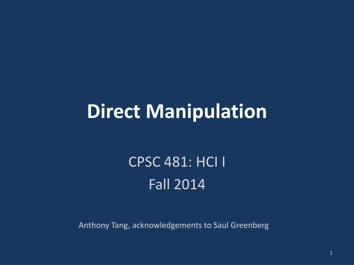 direct manipulation