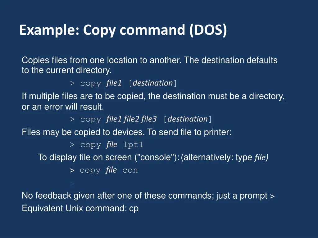 example copy command dos