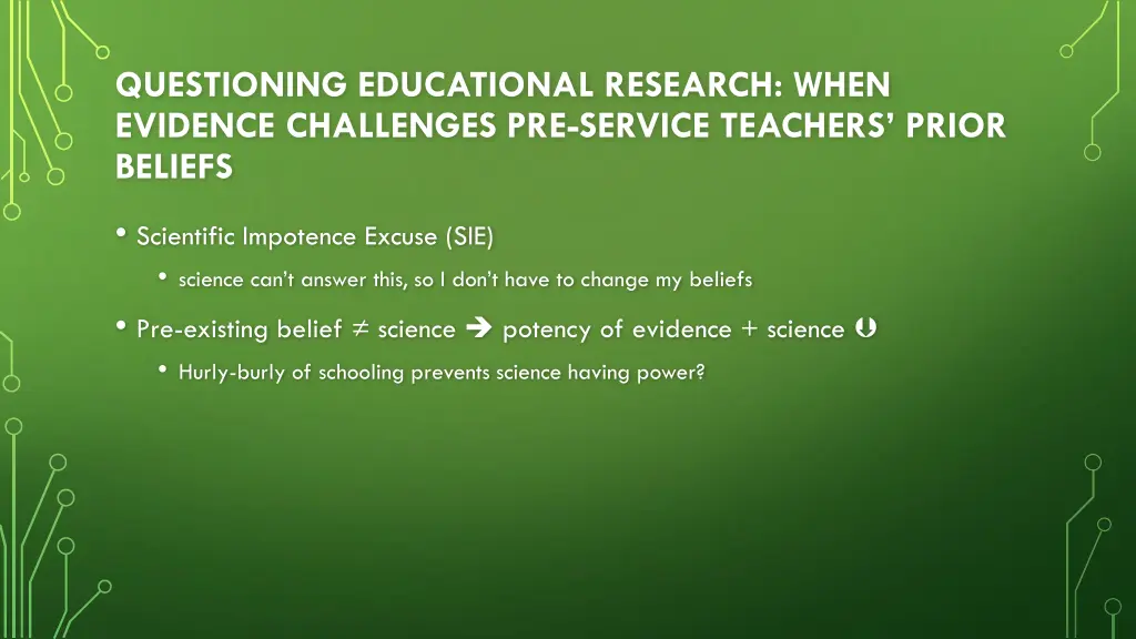 questioning educational research when evidence