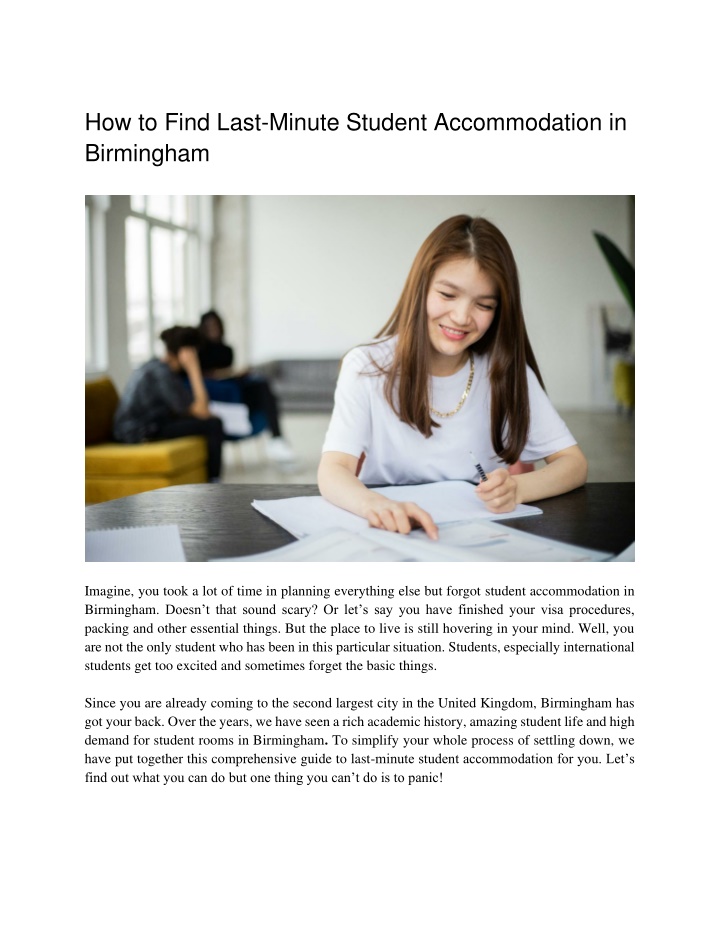 how to find last minute student accommodation