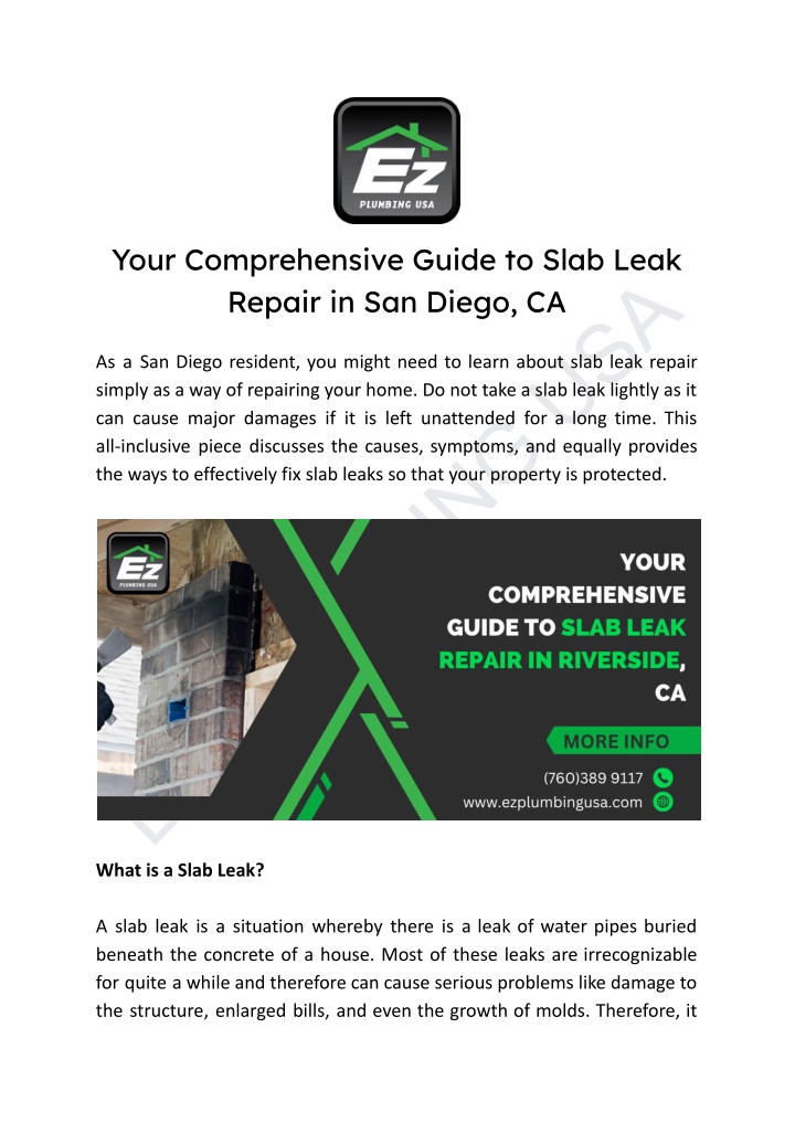 your comprehensive guide to slab leak repair