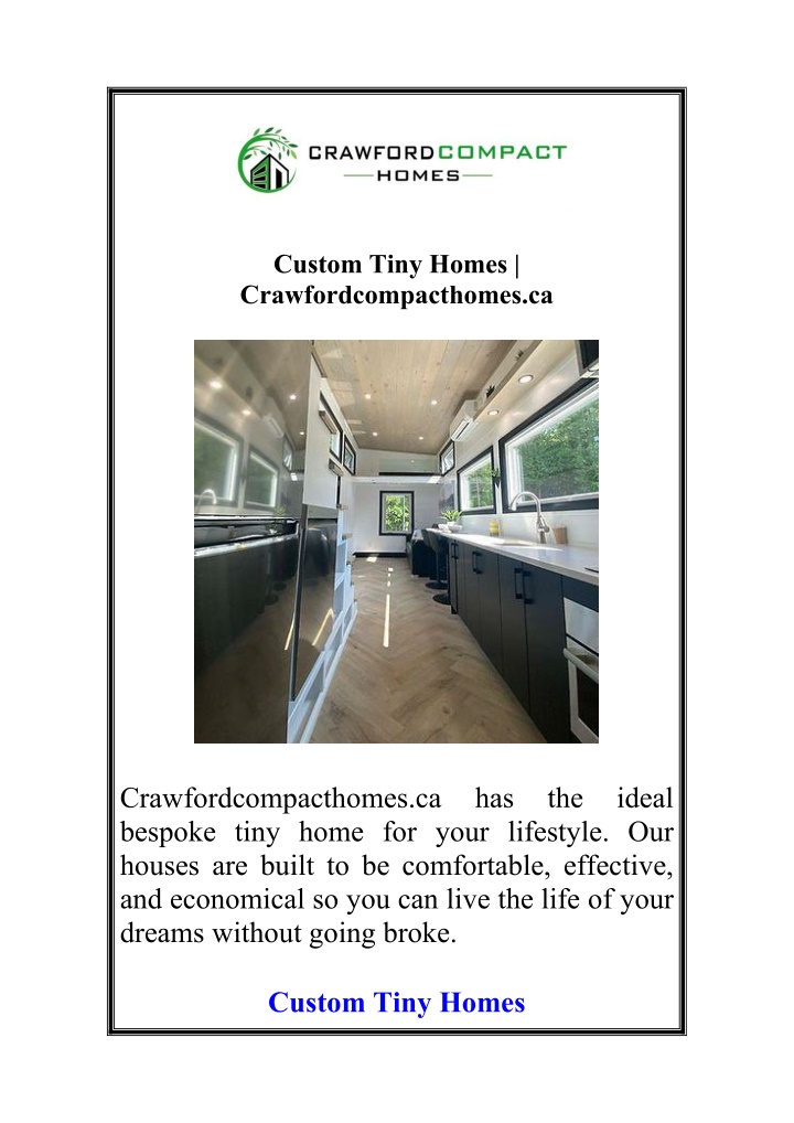 custom tiny homes crawfordcompacthomes ca