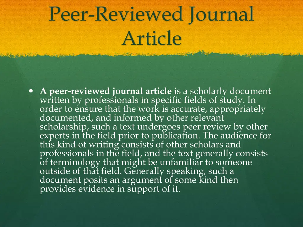 peer reviewed journal article