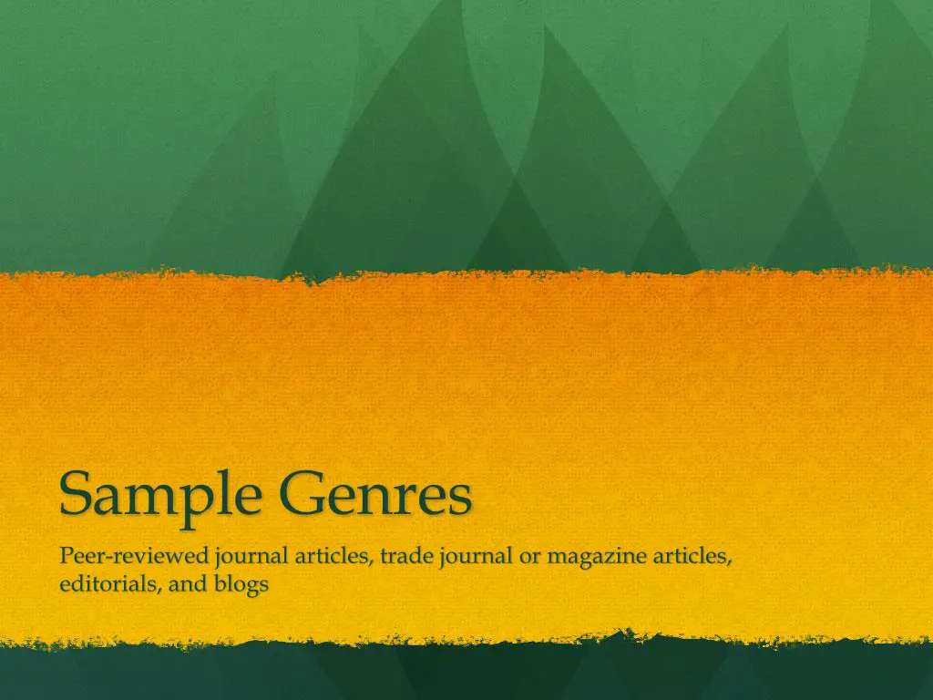 sample genres peer reviewed journal articles