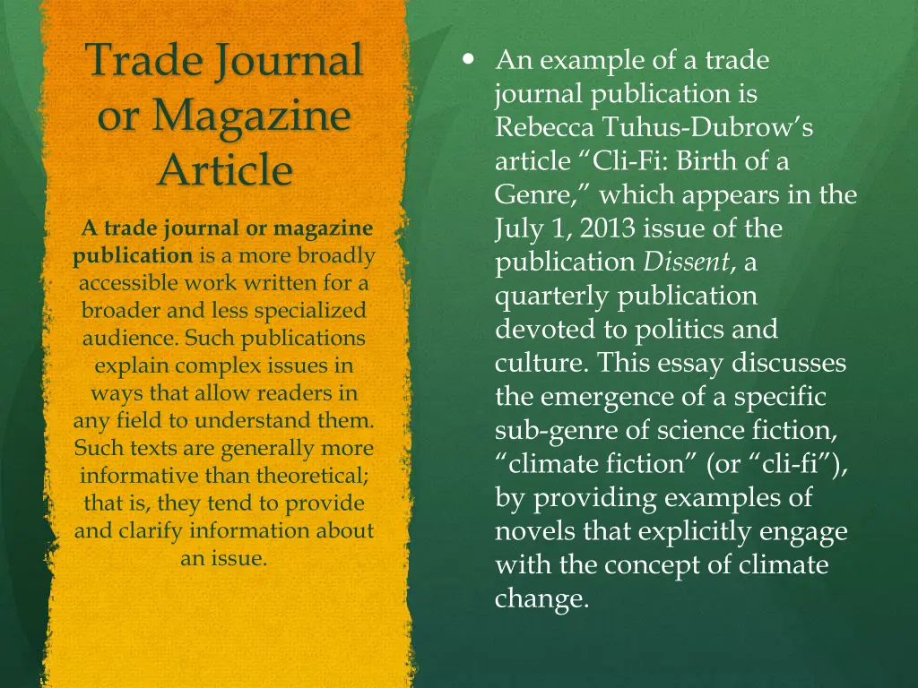 trade journal or magazine article