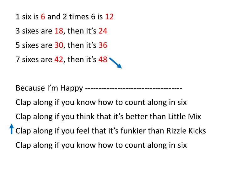 1 six is 6 and 2 times 6 is 12