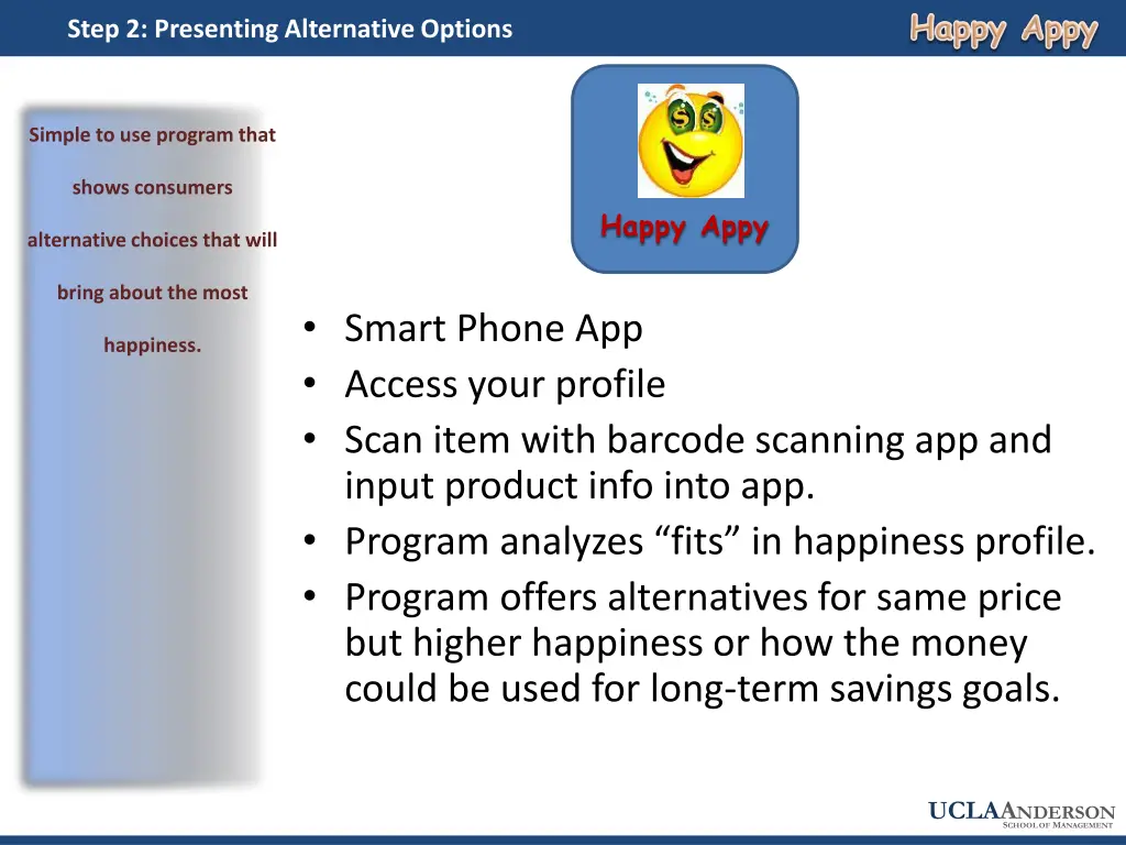 step 2 presenting alternative options