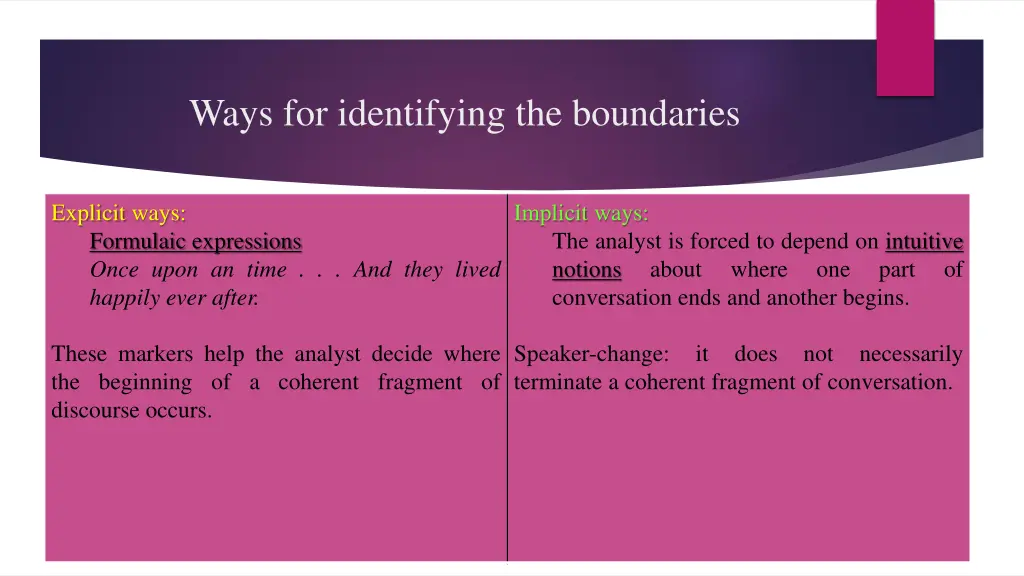 ways for identifying the boundaries