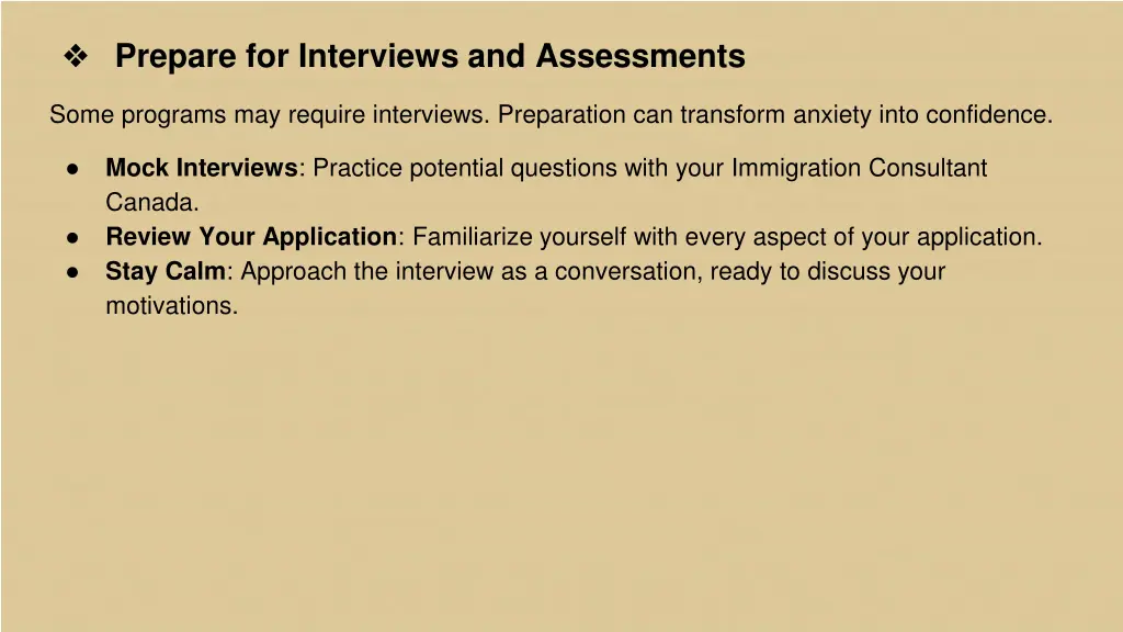 prepare for interviews and assessments