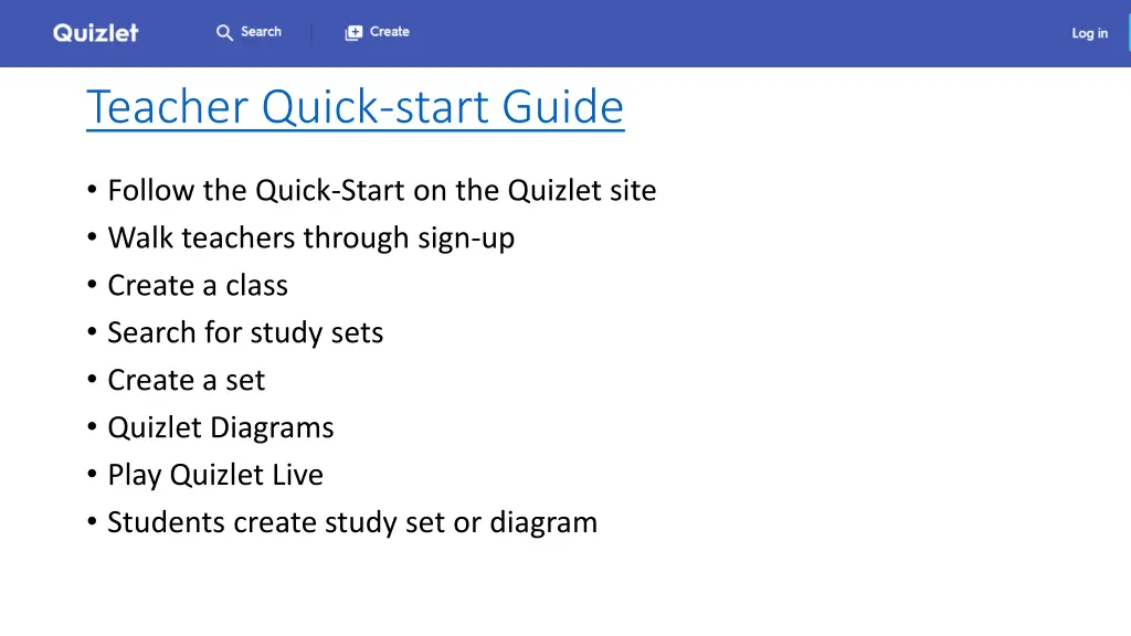 teacher quick start guide