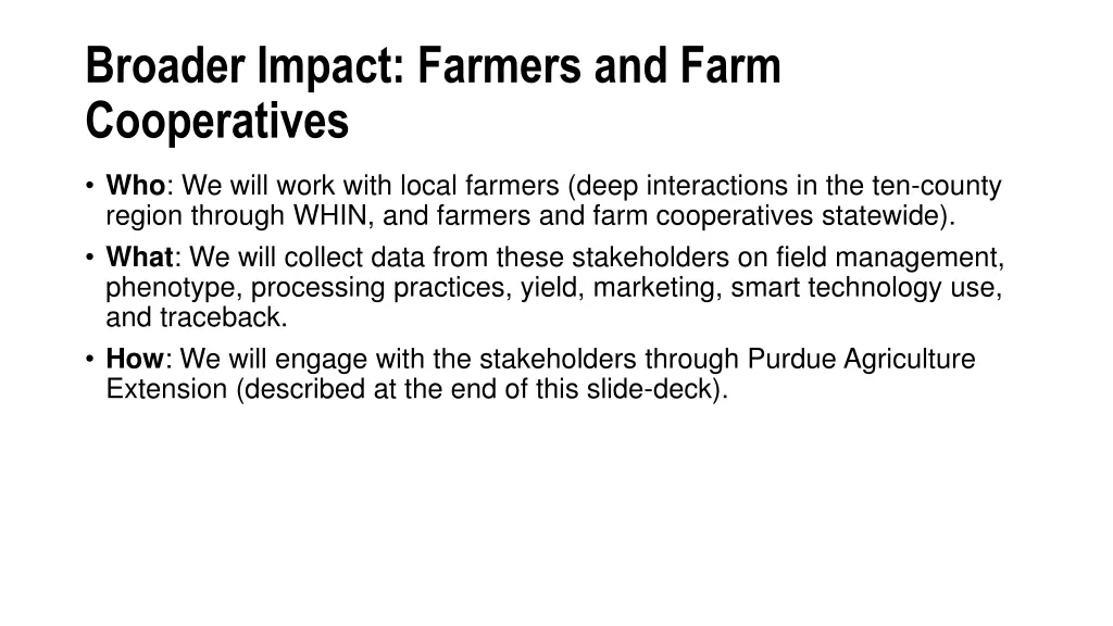 broader impact farmers and farm cooperatives