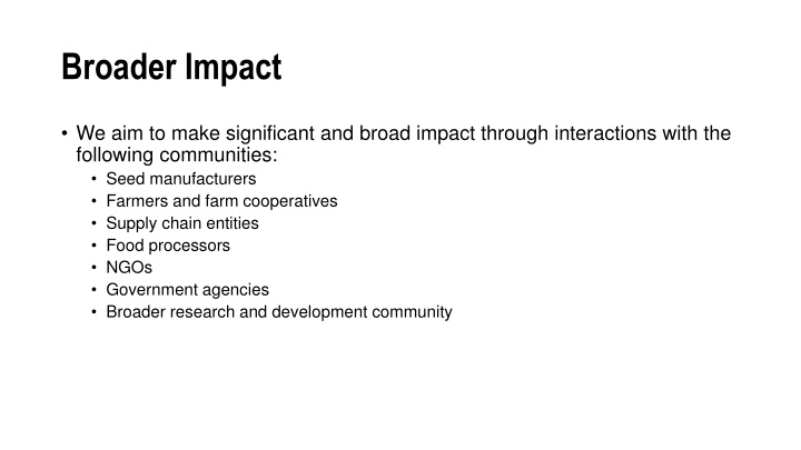 broader impact