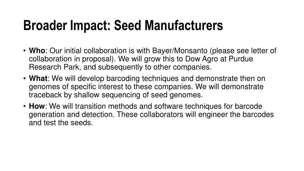 broader impact seed manufacturers