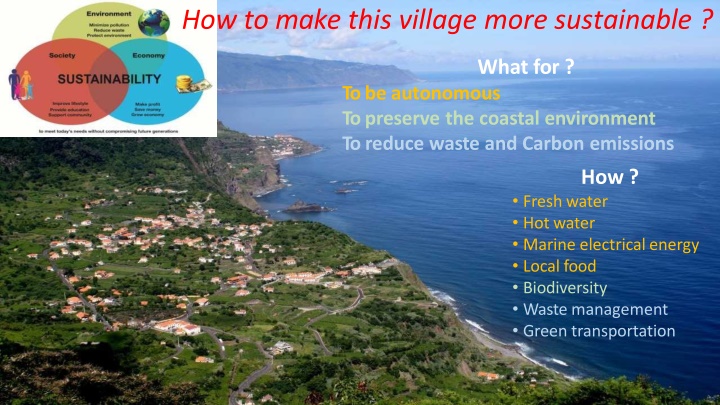 how to make this village more sustainable