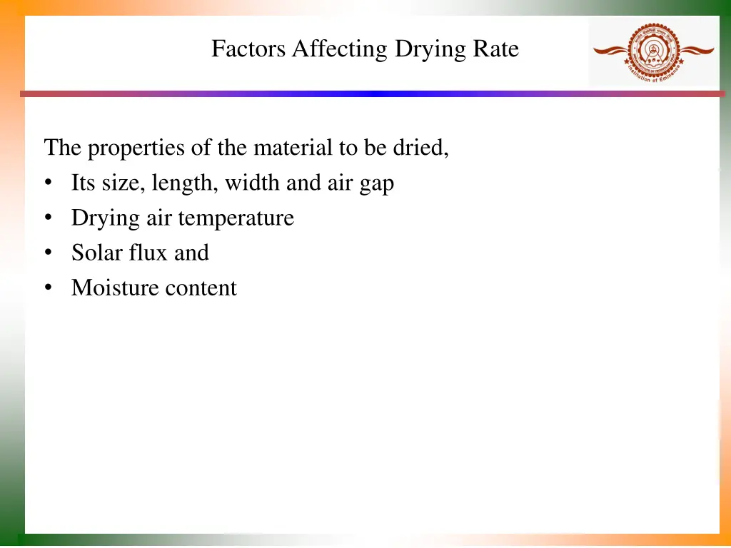 factors affecting drying rate