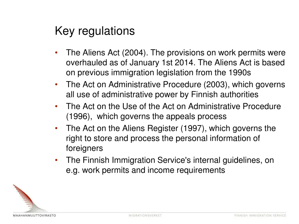 key regulations