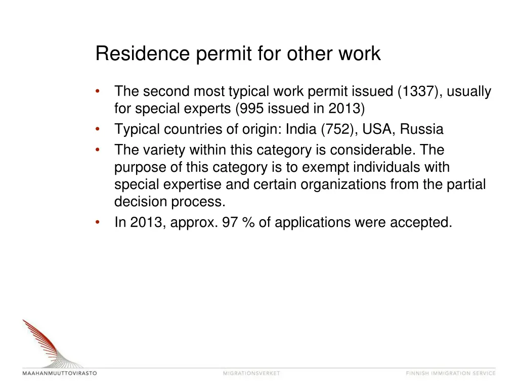 residence permit for other work