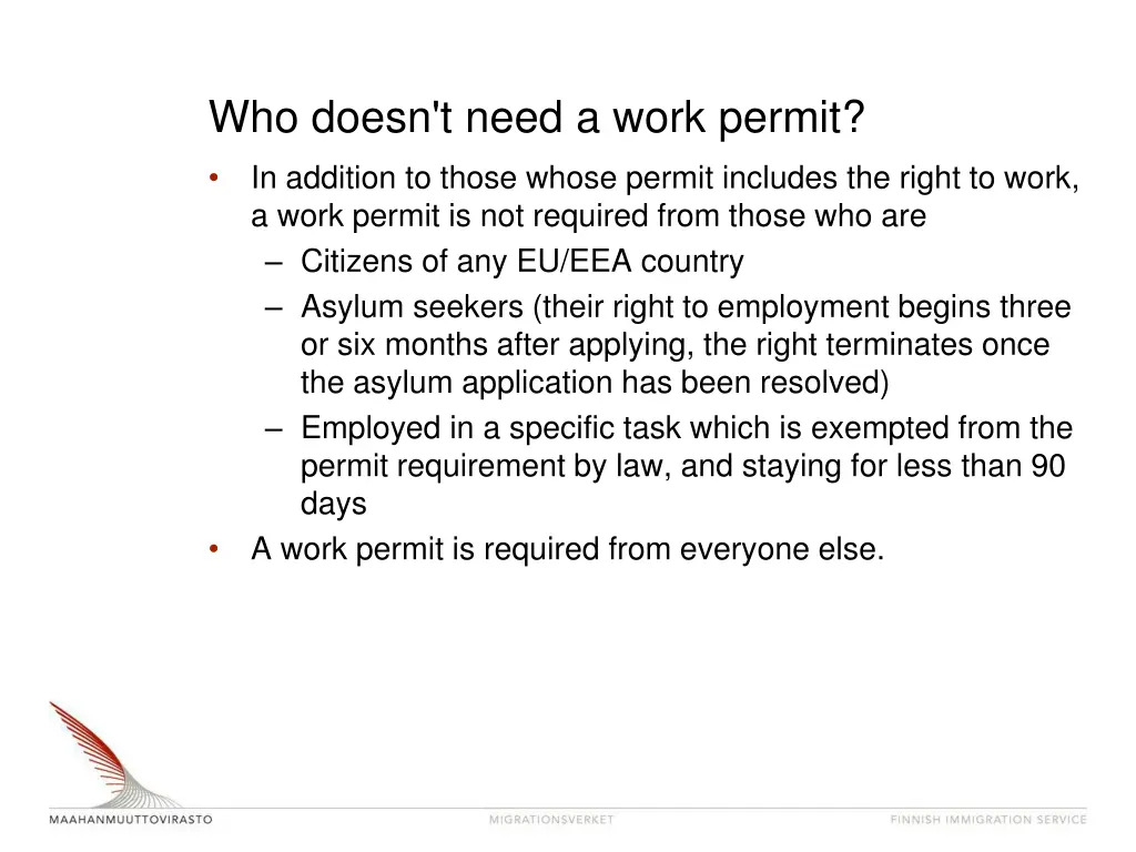 who doesn t need a work permit