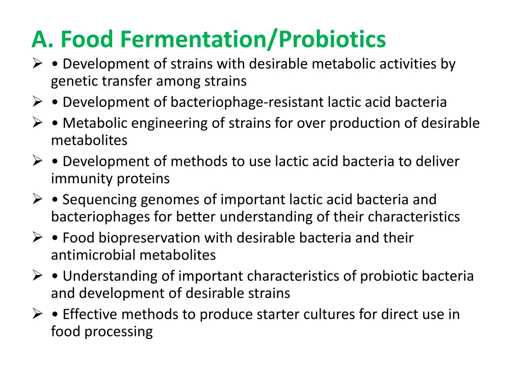 a food fermentation probiotics development