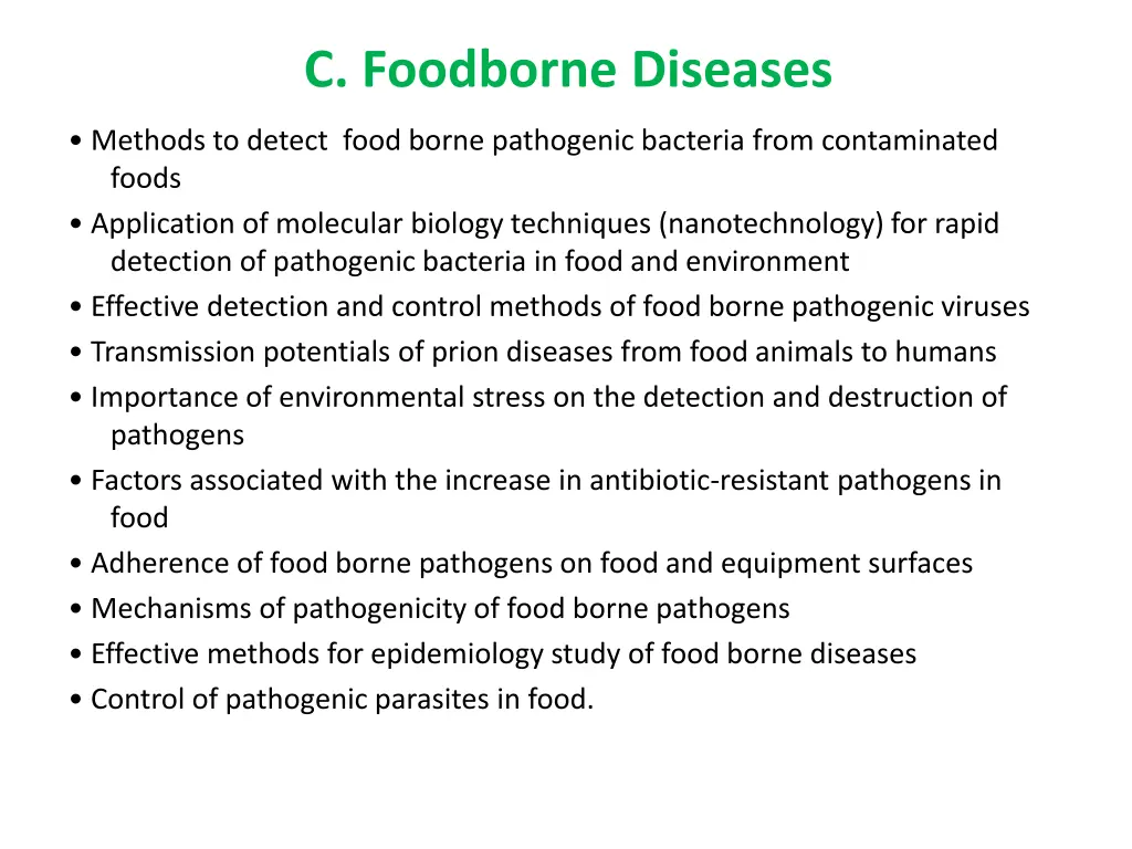 c foodborne diseases