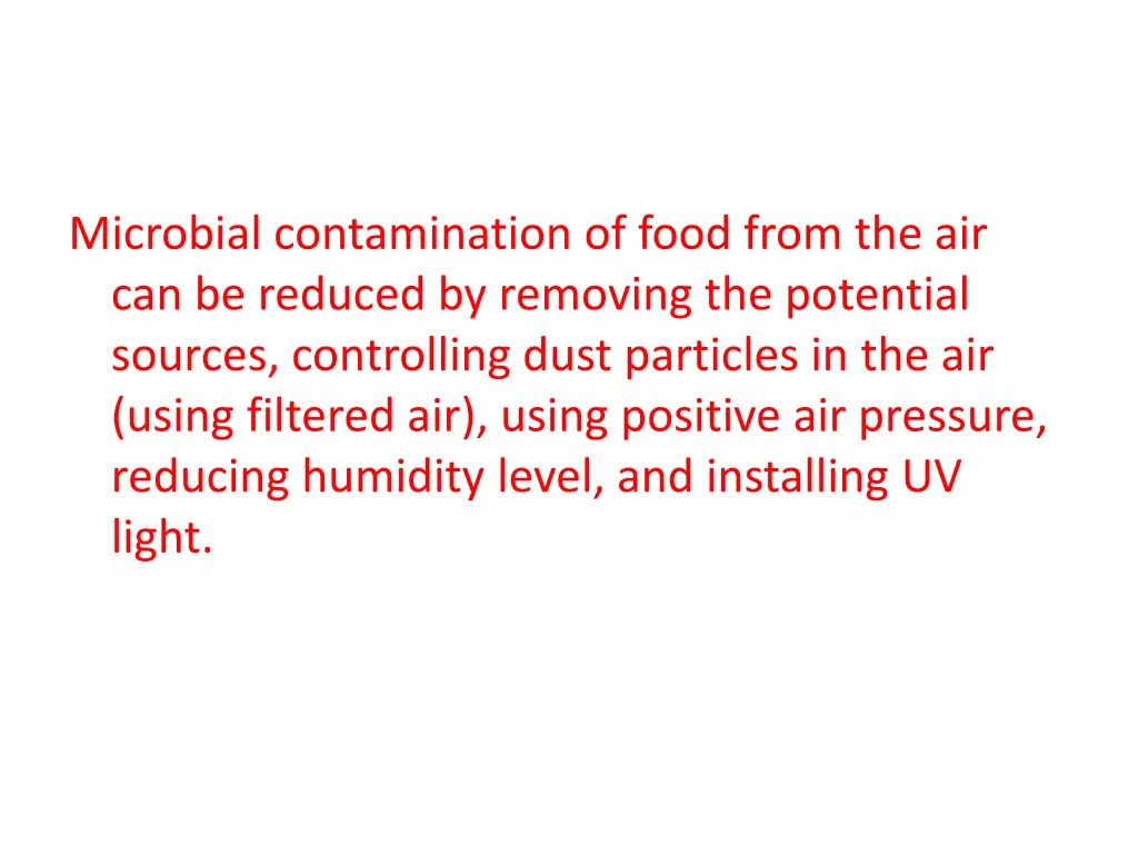 microbial contamination of food from