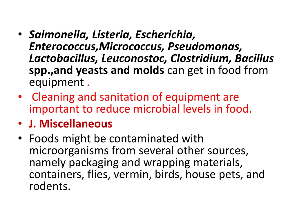 salmonella listeria escherichia enterococcus