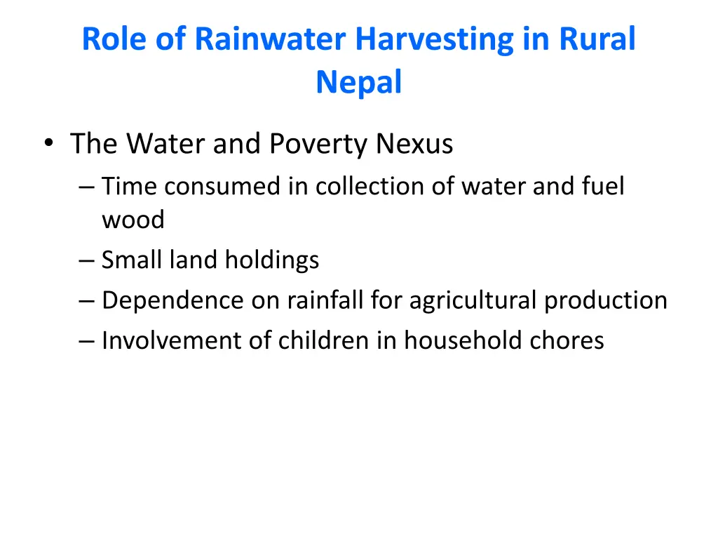 role of rainwater harvesting in rural nepal