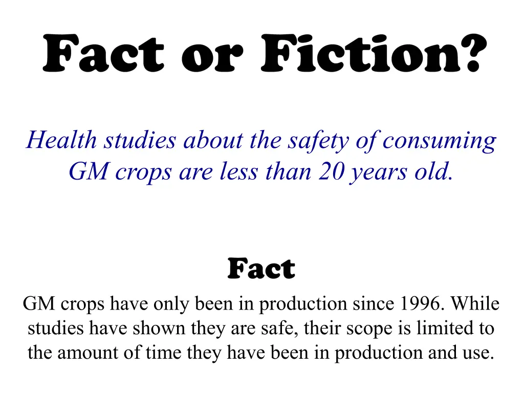 health studies about the safety of consuming