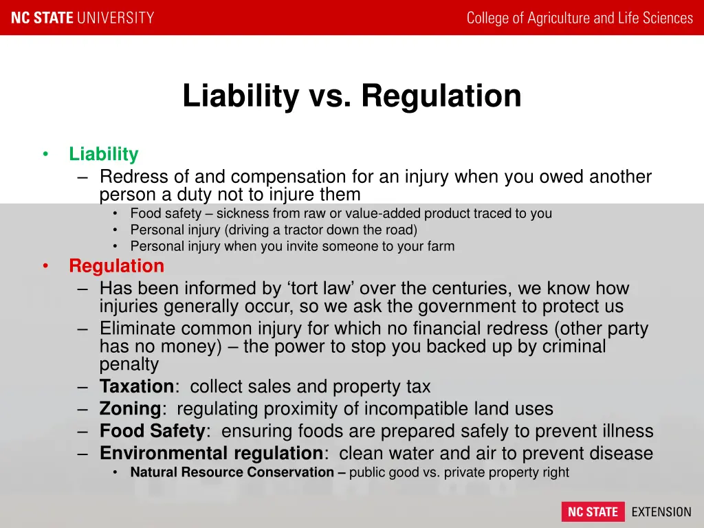 liability vs regulation 1