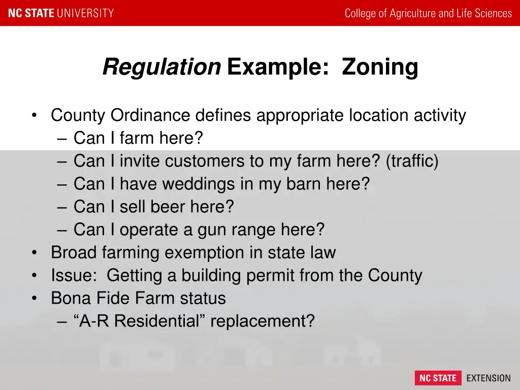 regulation example zoning