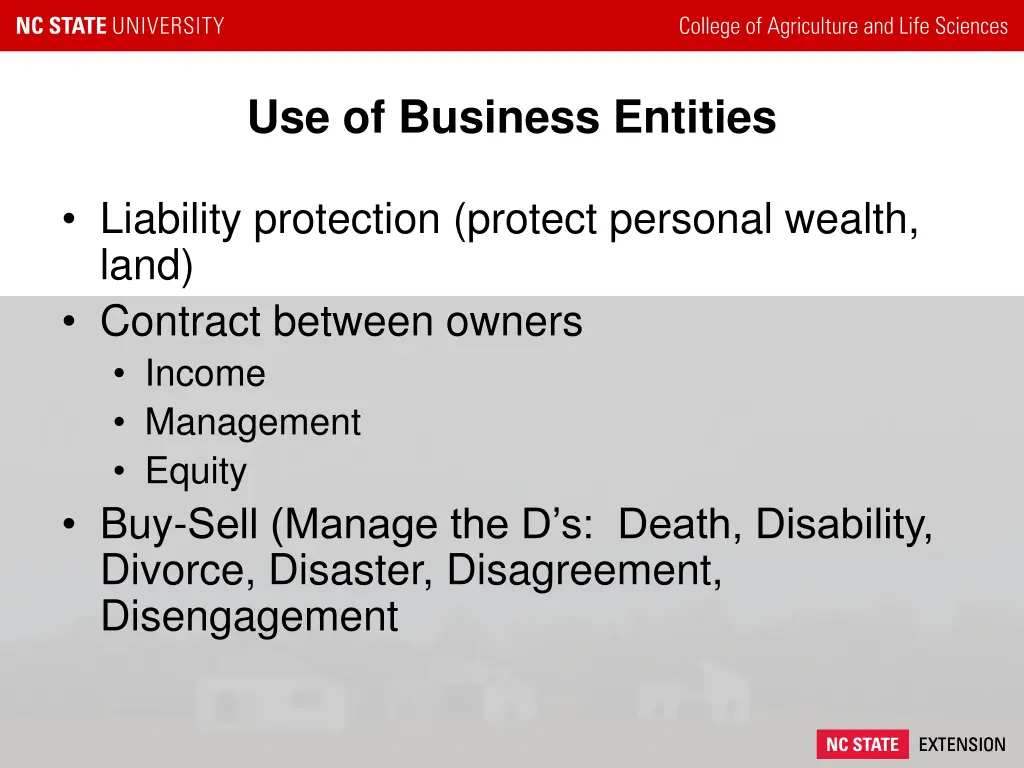 use of business entities