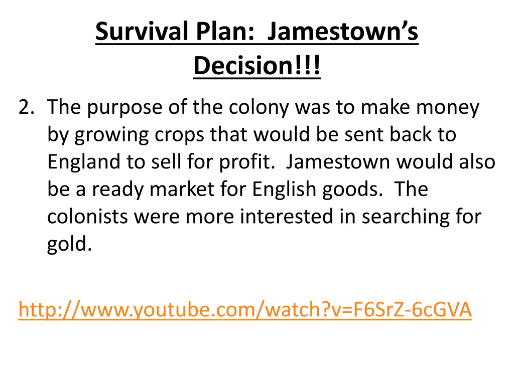 survival plan jamestown s decision 1